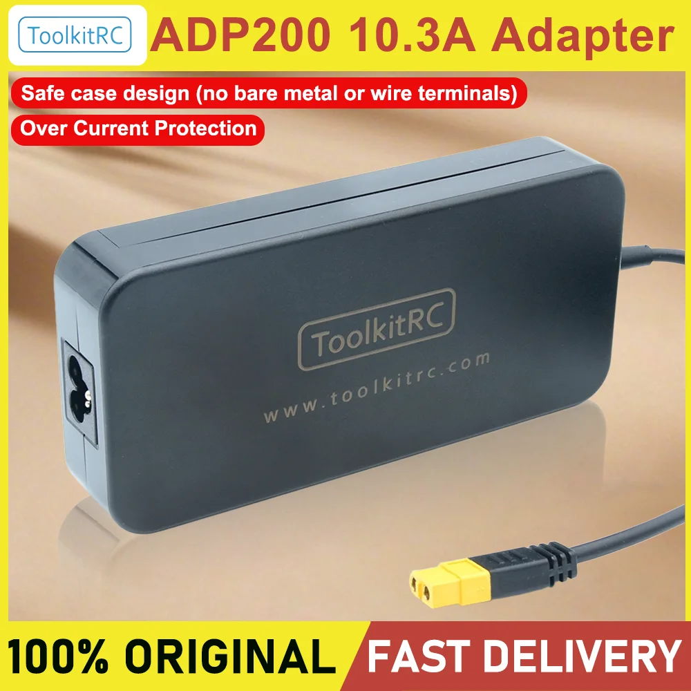 toolkitrc-adp200-200w-103a-power-supply-with-xt60-output-adapter-for-rc-isdt-gtpower-hotrc-skyrc-chargers