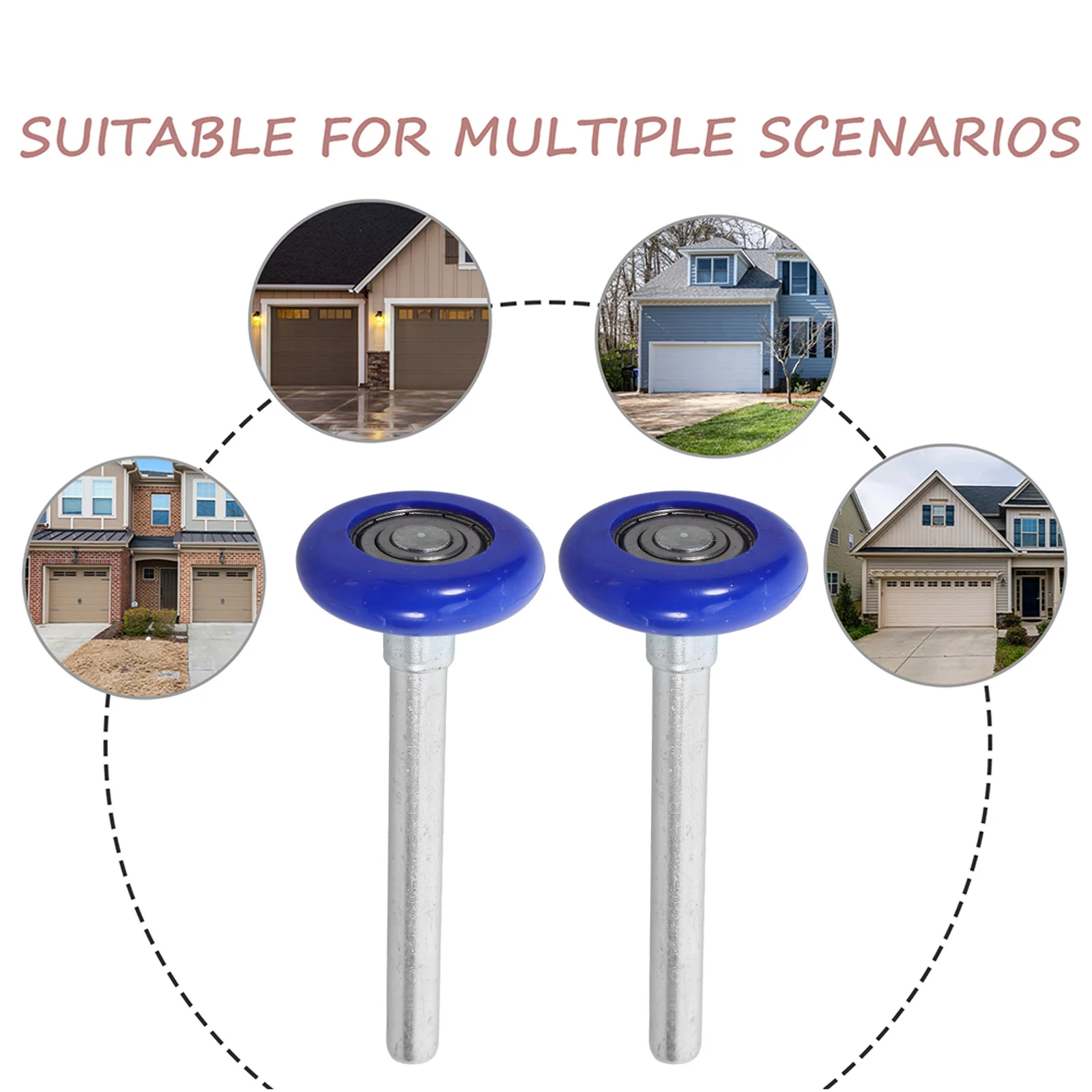 

4Pcs Garage Door Roller Nylon High Strength Quiet Replacement Rollers Stem for Garage Apartment Automatic Door Wheels