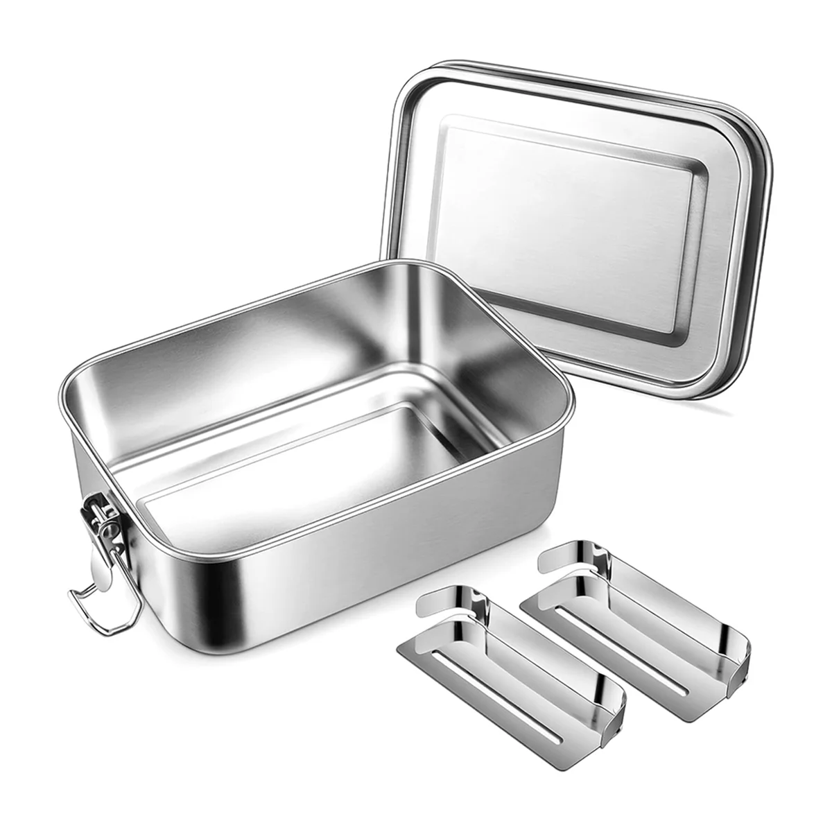 KSOL 28oz Bento Box, Stainless Steel Lunch Box for Teens, Metal Bento Box with 2 Flexible Compartments, 850ml Lunch Box