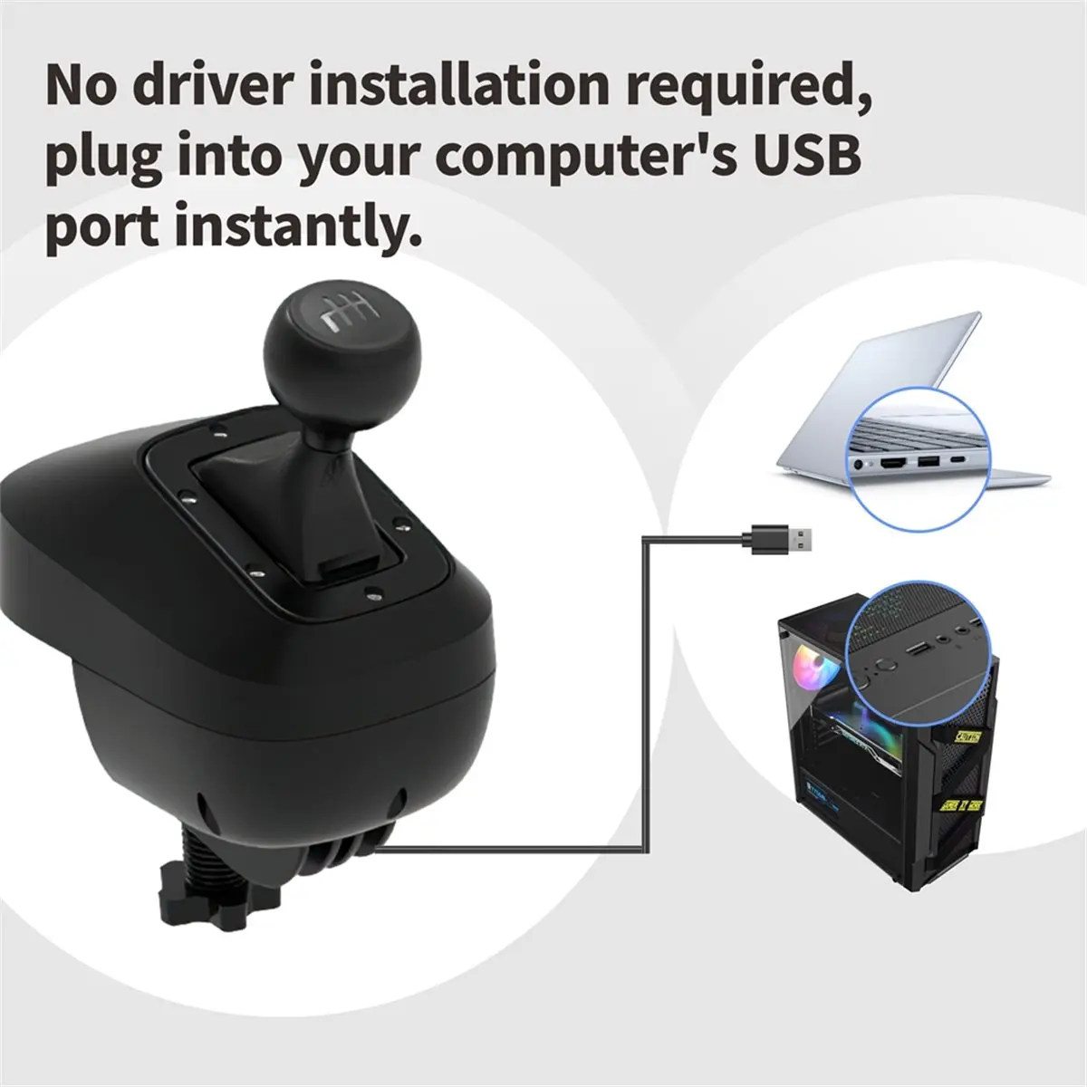 DT89 NEW PC Gaming Steering Wheel H Shifter PC, H Gears USB Simulator for G29 G27 G25 T300RS/GT