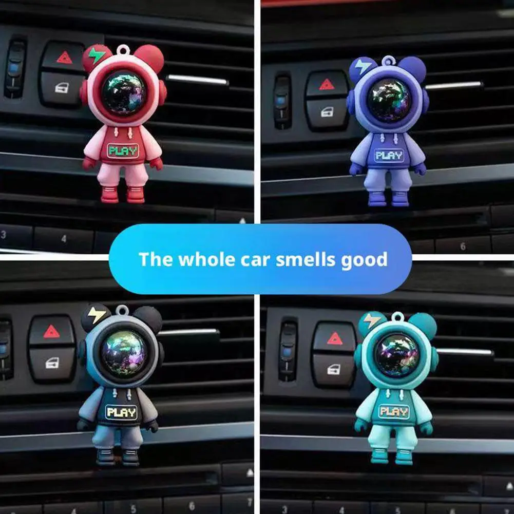 جديد سيارة منفذ الهواء العطور كليب الكرتون رائد الفضاء معطّر الهواء تكييف منفذ الهواء الروائح ديكور السيارات الداخلي #4