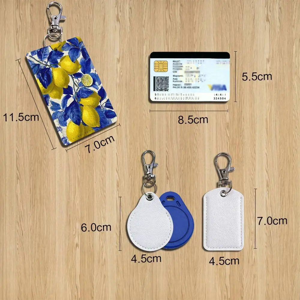 Sour and refreshing Fruit Lemon Cartoon Singer Anime Card Keychain Fashion Pendant Bag ID Door Card Case Bus Card Cute Adult