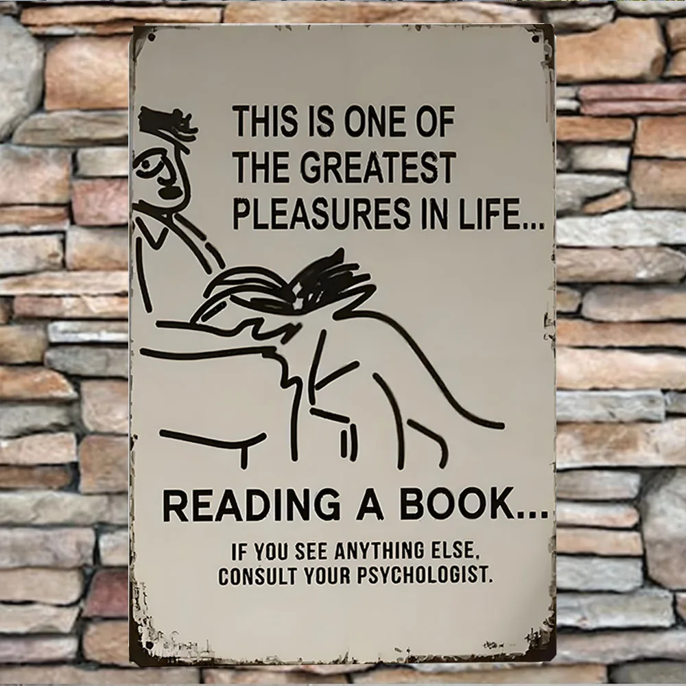 لافتة قصدير اقتباس للقراءة العتيقة - لوحة فنية جدارية معدنية مقاس 8 × 12 بوصة للمنزل والمدرسة والبار - احتفال برح الكتب