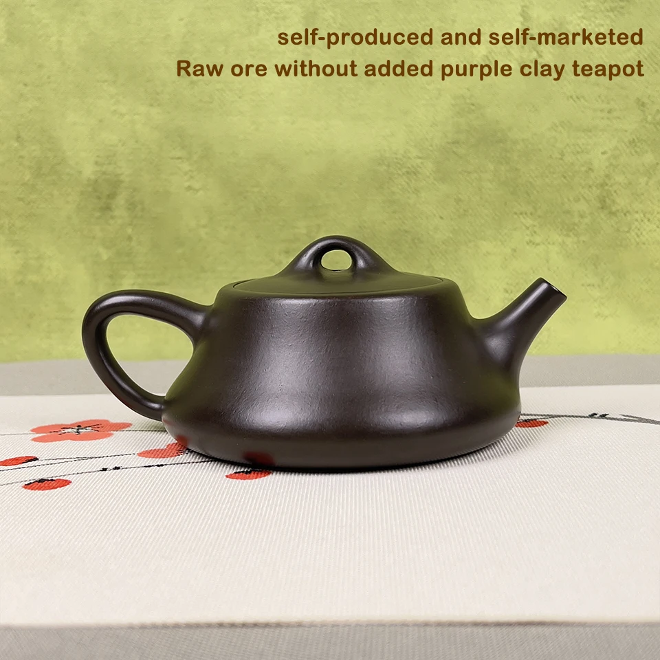 Yixing purple clay teapot, raw ore, no added dark green mud, Chinese style teapot, Kung Fu tea set, smooth water output, health