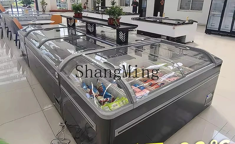 ZYY commercial horizontal freezer supermarket combination island cabinet seafood refrigerated frozen display cabinet