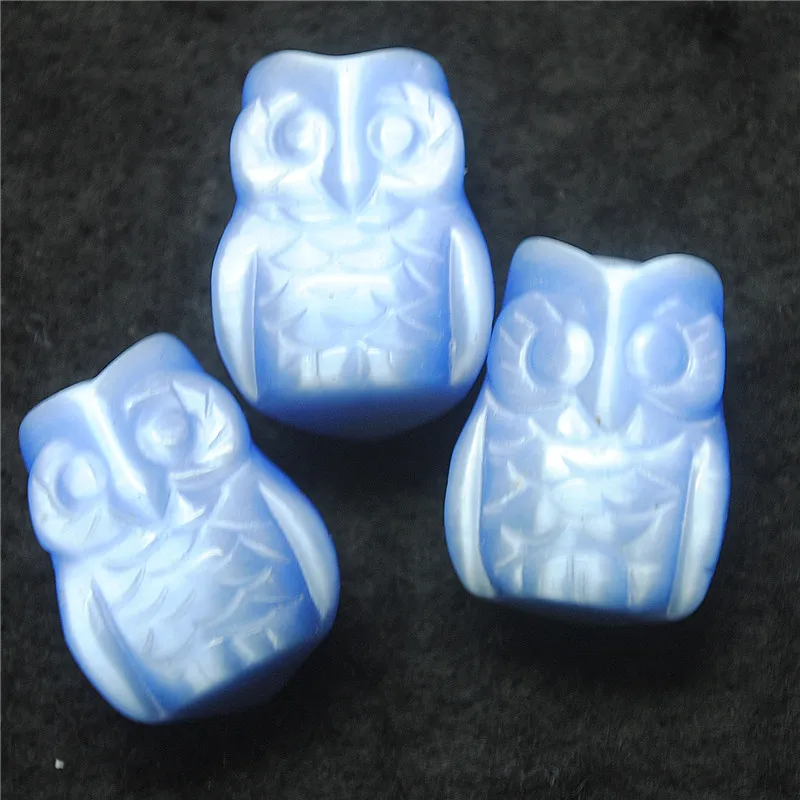 3PCS New Carving Cat Eye Glass Carving Owl Half Drilled Hole 15X17MM TOP Fashion Items Good Selling