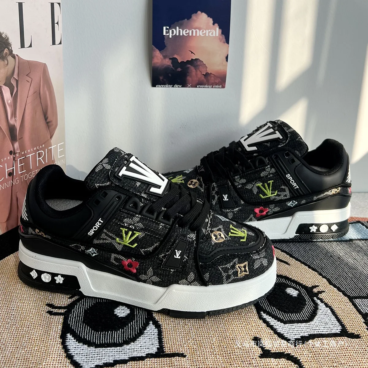 Nuevos zapatos informales con plataforma negra para hombres y mujeres, zapatos de pan para hombres y mujeres de calle alta, zapatos informales para amantes de las mujeres