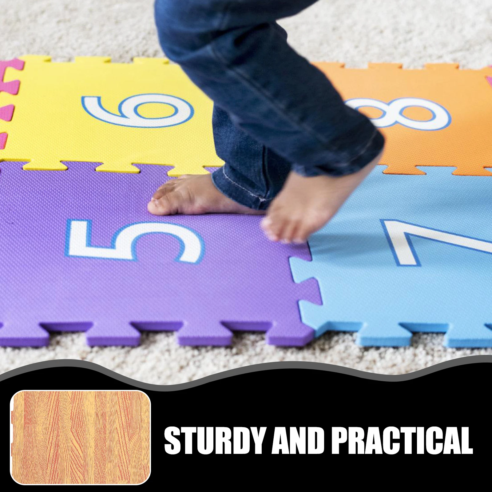 

12Pcs Play Mat Wood Grain Foam Floor Tiles Safe and for Infants Gym Flooring Pads Floor Mats