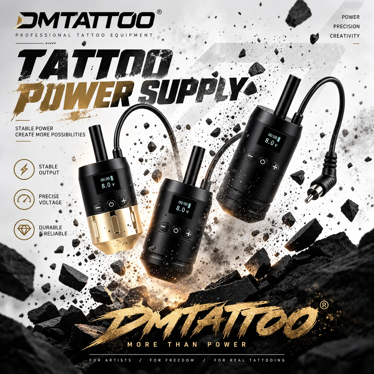Wireless Tattoo Battery Grip 1600mAh Power RCA Interface 34mm Size For Rotary Tattoo Machine For Cartridge Needle or Long Needle