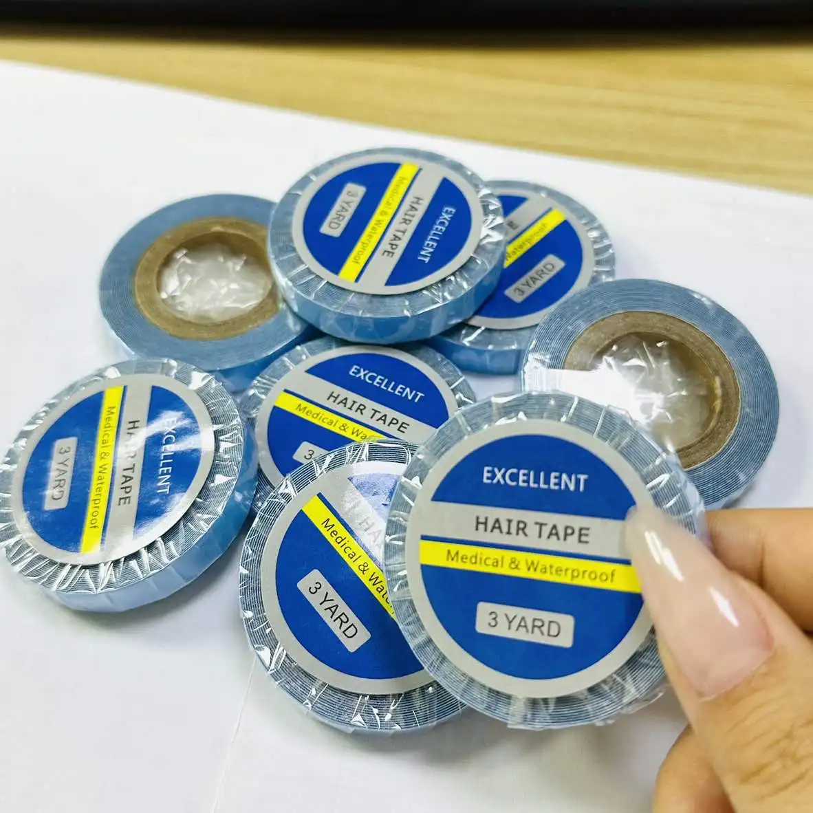 1 рулон, синяя лента для супер волос, двусторонняя клейкая лента для наращивания волос, кружевной парик, парик 0,8 см * 3 ярда