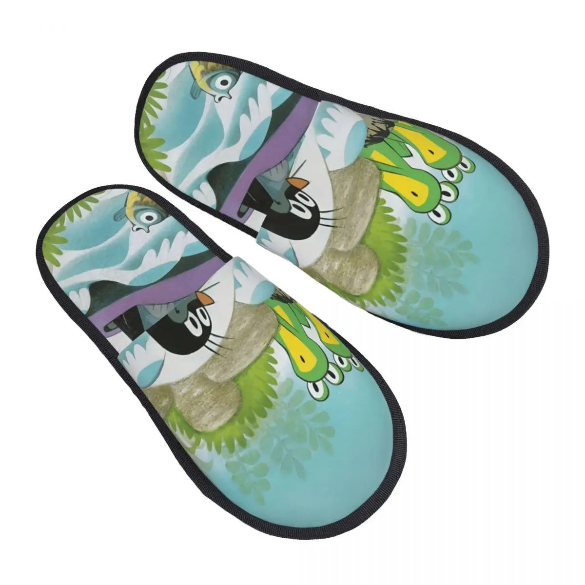 Custom The Little Mole Guest Slippers for Spa Women Cute Cartoon House Slipper
