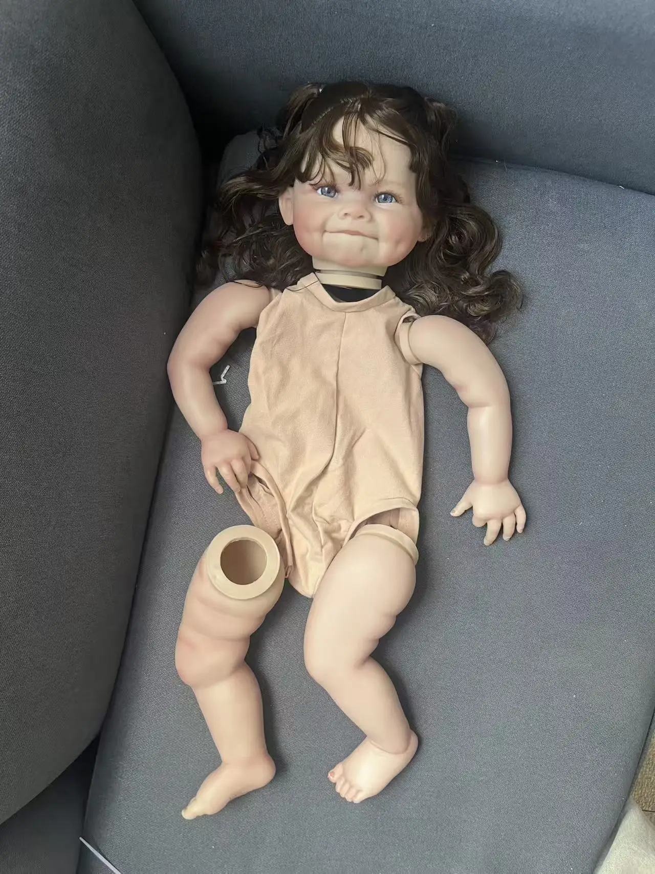 24인치 리본 인형 키트 라야 유아 사이즈 DIY 인형 부품 이미 페인팅된 3D 피부와 보이는 정맥 수제 키트 베베 리본