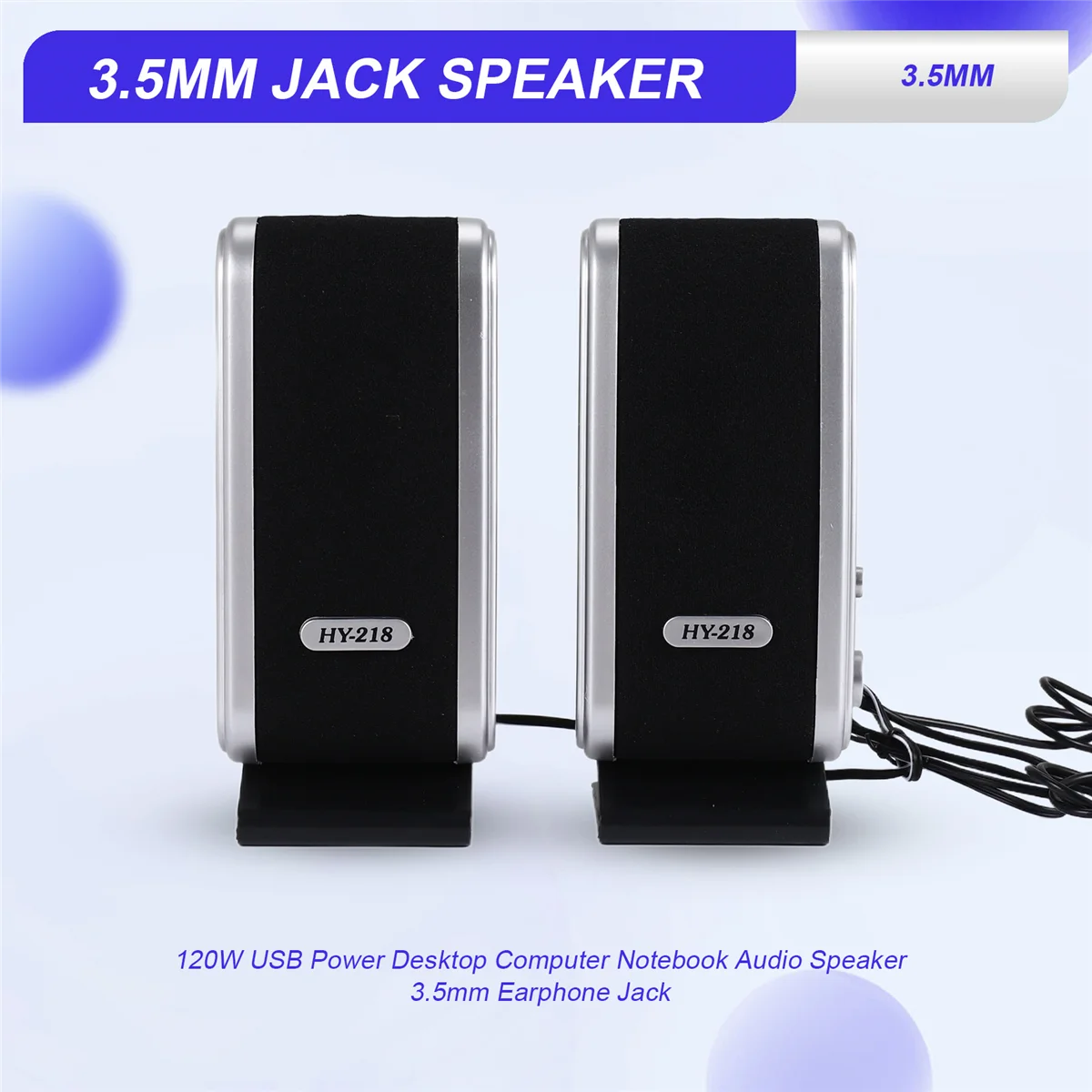 SWXF NUEVO 120W USB Power Computadora de escritorio Altavoz de audio para computadora portátil Conector para auriculares de 3,5 mm