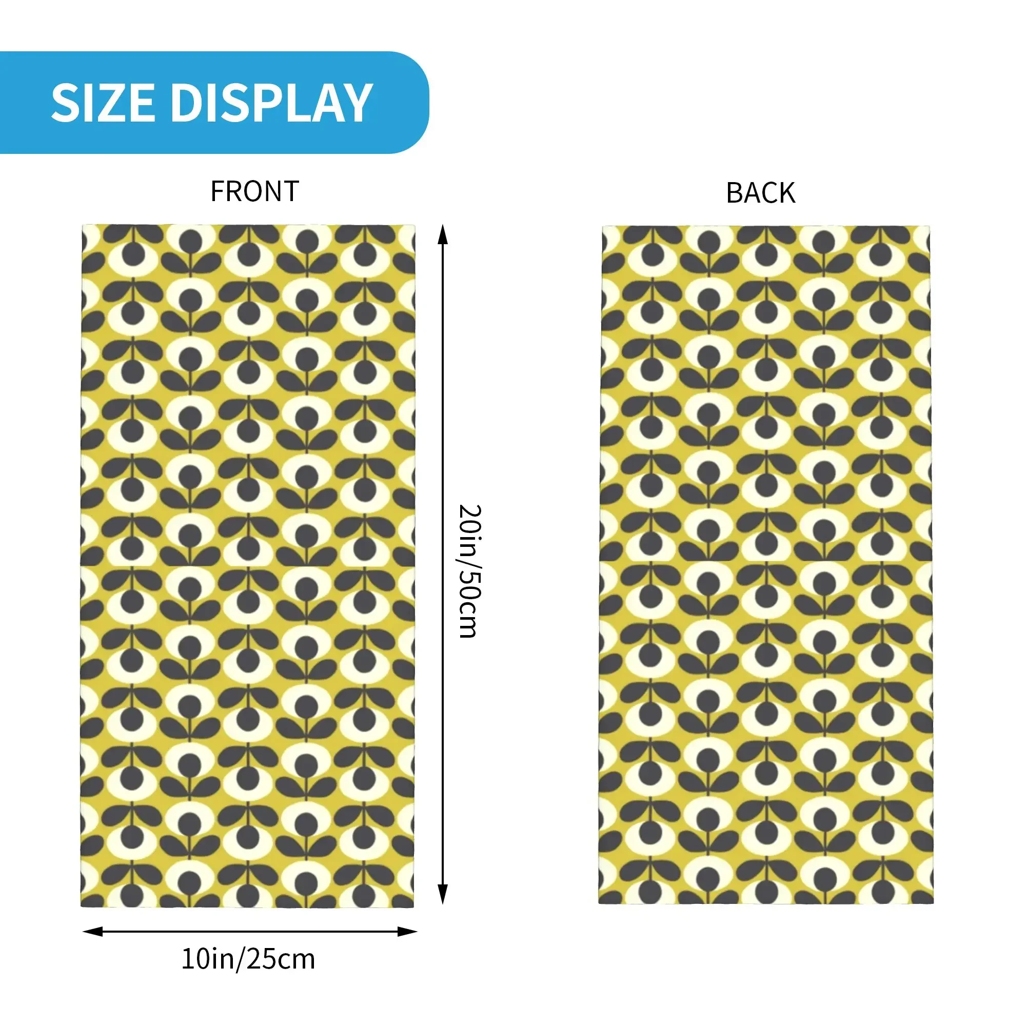 Orla Kiely Abstract Bandana Neck Gaiter for Ski Camping Women Wrap Scarf Geometric Scandinavian Headband Warmer Face Scarf Cover