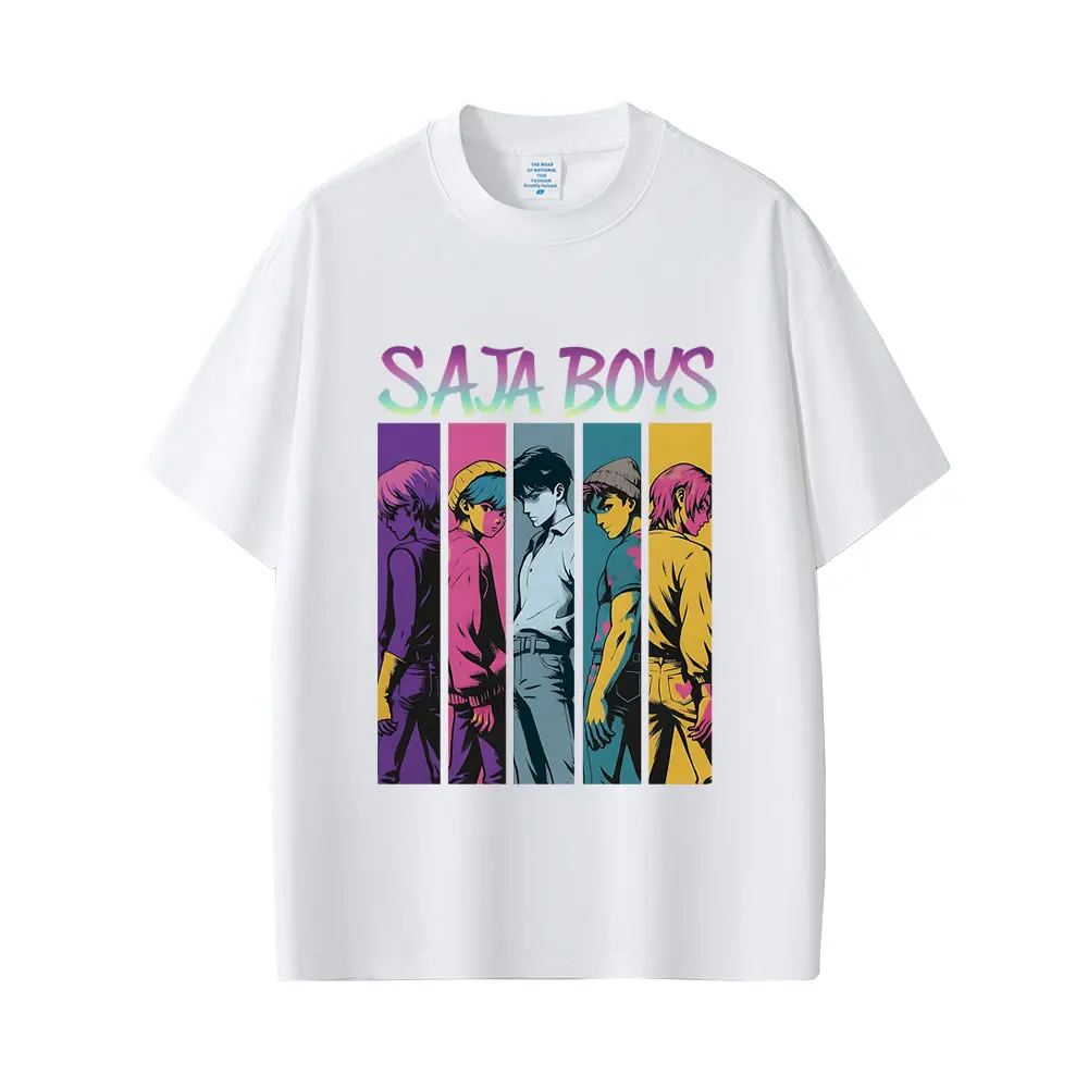 

Kpop Demon Hunters Saja Boys Graphic Tshirt Men Women Cartoon Funny Fashion Trend Streetwear Men's Oversized Soft Cotton T-shirt