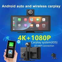 8.1Inch Dash Cam Rearview Camera Wifi Carplay & Android Auto 4K DVR GPS Navigation Video Recorder Car Dvr Mirror Dual Len AUX