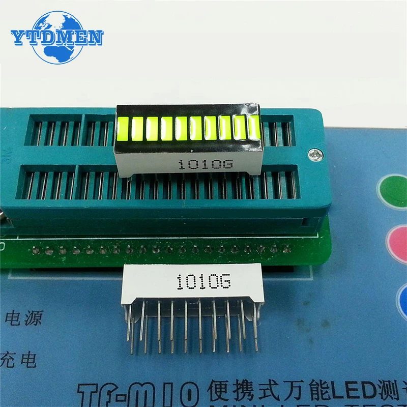 5PCS LED Display Module Ultra Bright Red Blue Green Light Bar,10-segment LED Digital Tube 20pins 8 Character 25x10mm for Arduino