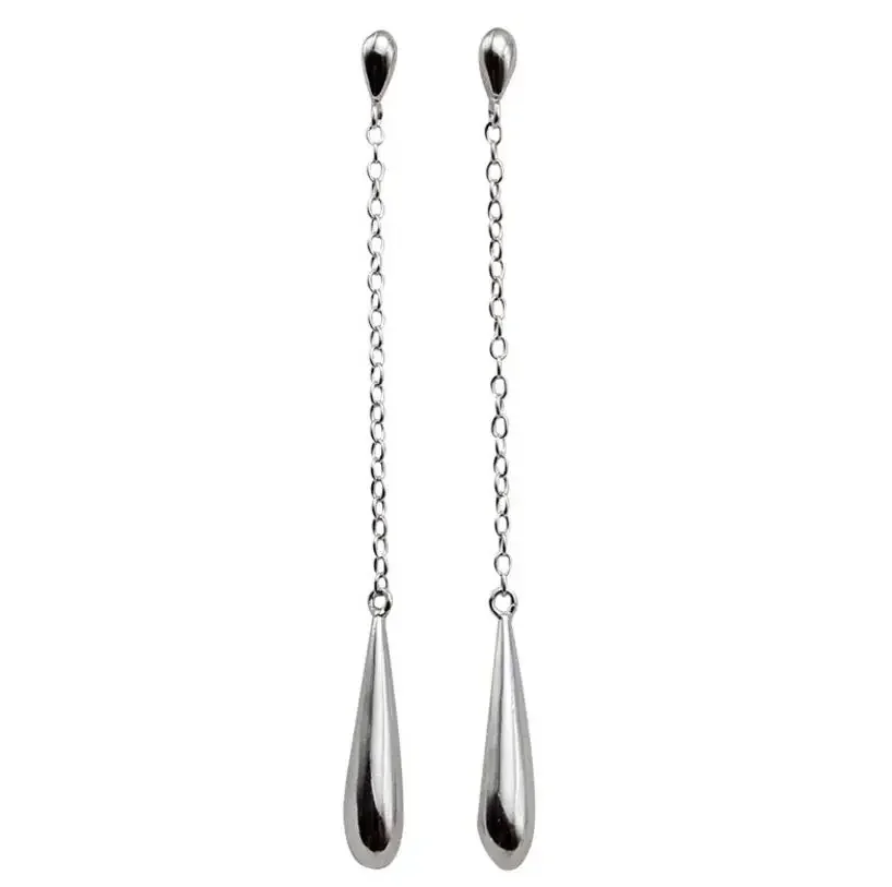 925 Sterling Silver Long Water Drop Shape Earrings For Women New Design Light Luxury Tassel Earrings Wedding Party Jewelry Gift