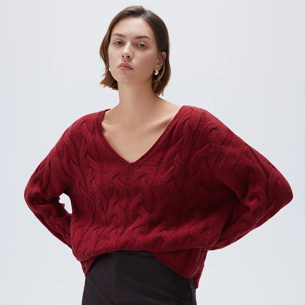 سترة نسائية للخريف والشتاء بأكمام طويلة ورقبة على شكل حرف v قميص متماسك بلوفرات كورية غير رسمية قميص بقصة ضيقة سترة للنساء #3