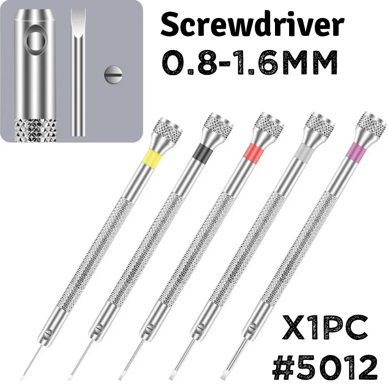 1PC Aluminium Stainless Steel 0.8mm-1.6mm Watchmakers Screwdrivers Watch Flat Blade Small Accessories Repair Screwer Tools