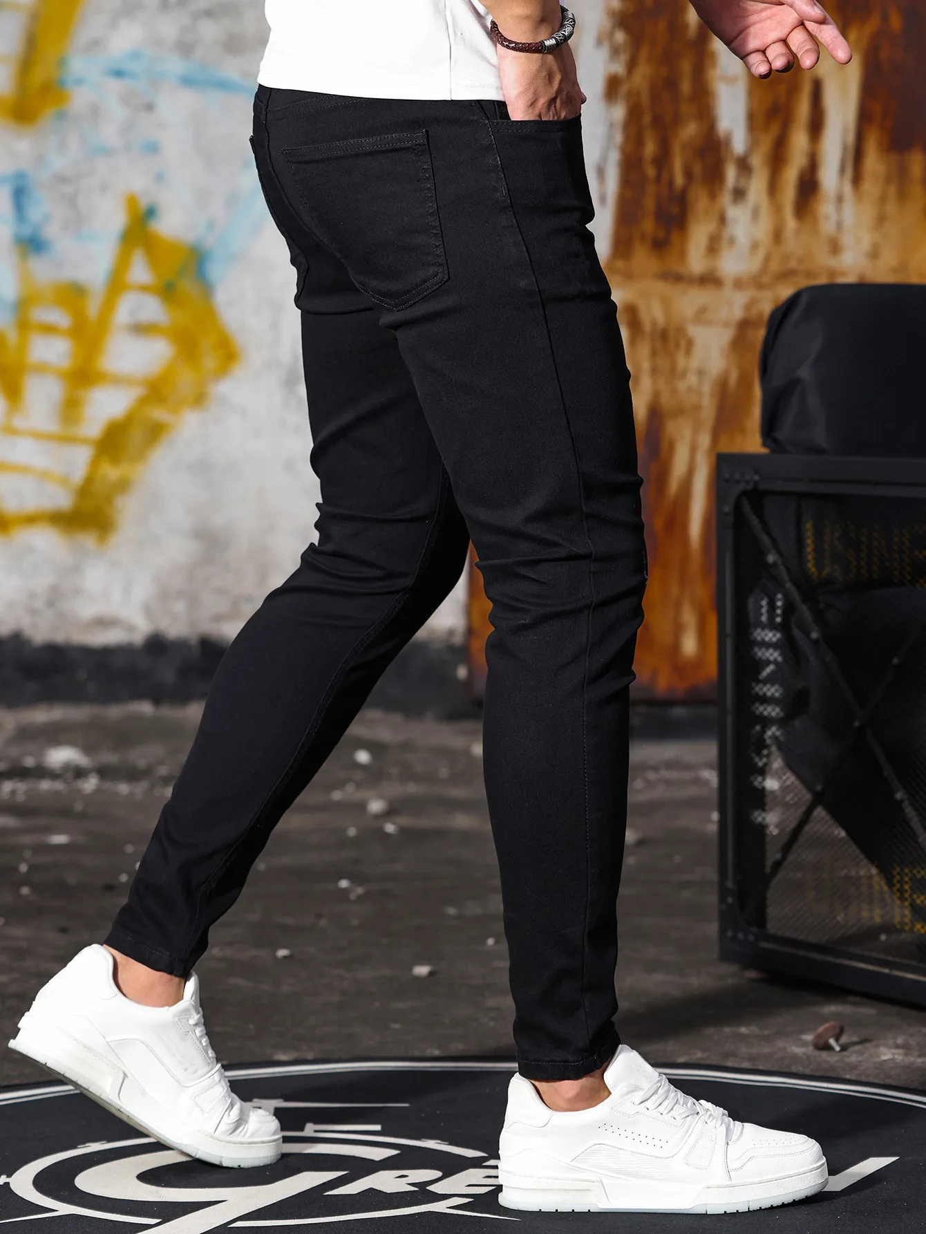 Neue Slim-Fit-Klassiker-Jeans für Herren, lässiger Street-Style, Stretch-Skinny-Jeans, Frühlings- und Herbstmode, vielseitige Herren-Denim-Hose im Pencil-Schnitt – Detail 20