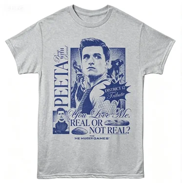 The Hunger Games Peeta District 12 Tribute Vintage Graphic T-Shirt, Unisex Movie Fan Casual Cotton Short Sleeve Tee