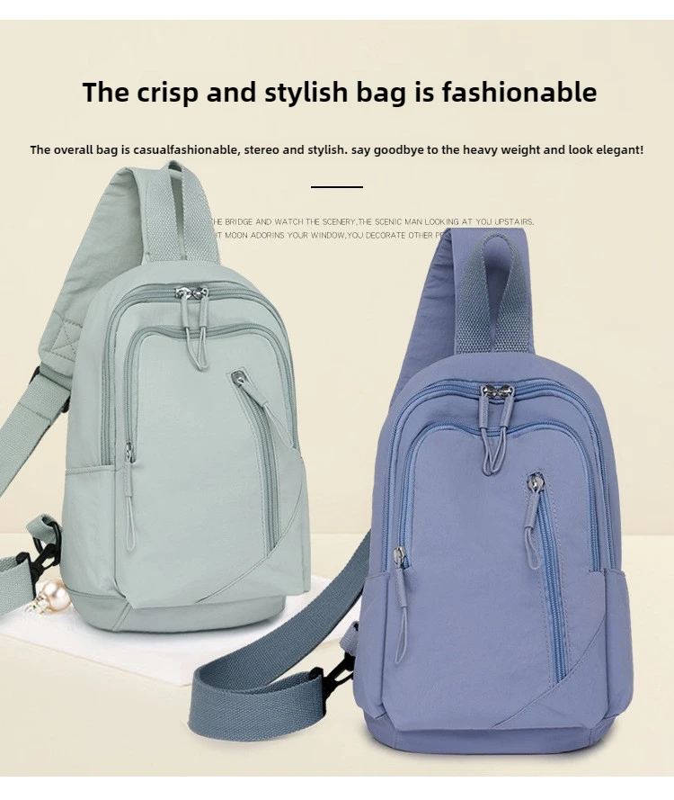 Neue Einfarbig Lässige Umhängetasche Leichte Wasserdichte Nylon Unisex Schulter Sling Rucksack Große Kapazität Reisetasche – Detail 1