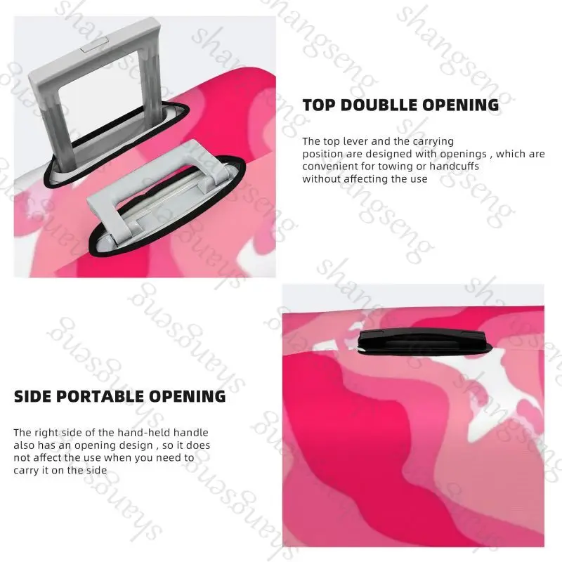 pink Swirl pattern Travel suitcase protective case, suitcase cover, elastic protection, washable Luggage cover, 18-32 in