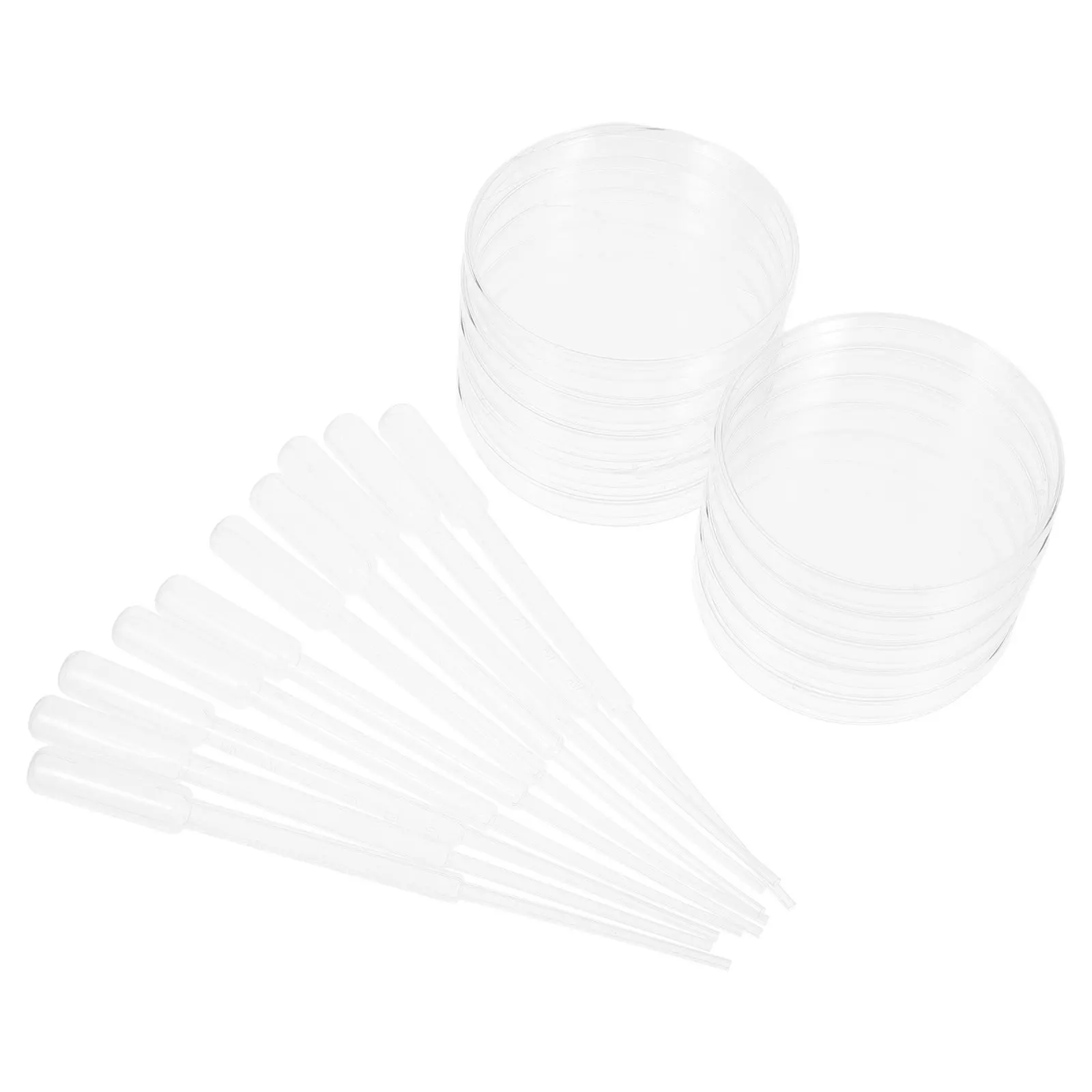 

1Set Clear Plastic Culture Dishes with Lids Deep Cell Culture Dish Laboratory Petri Dishes Plastic Transfer Pipettes for Lab