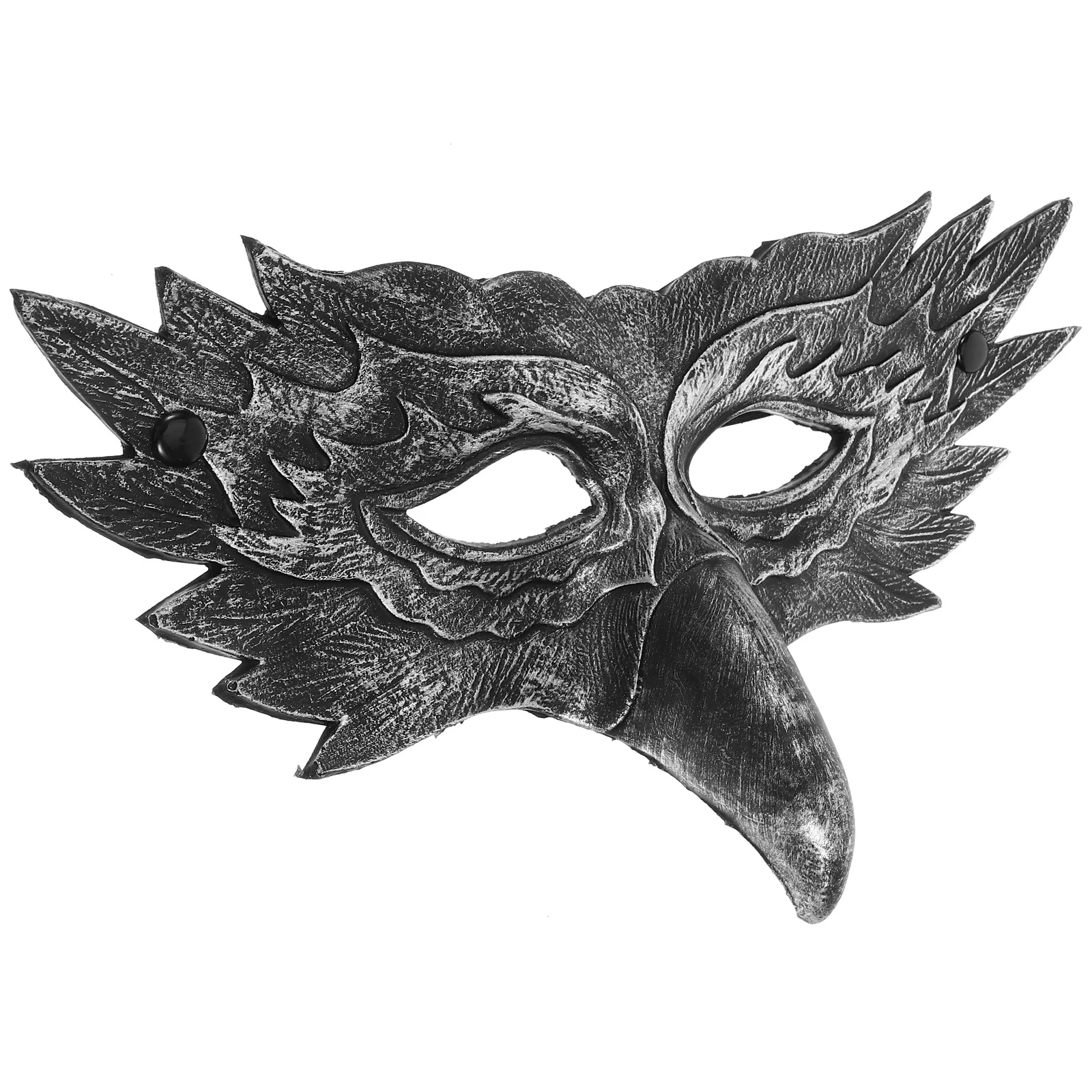 

Wings Mask Black Gray PU Half Face Masquerade Party Accessories Reusable Halloween Carnival Masks for Adult Women Men