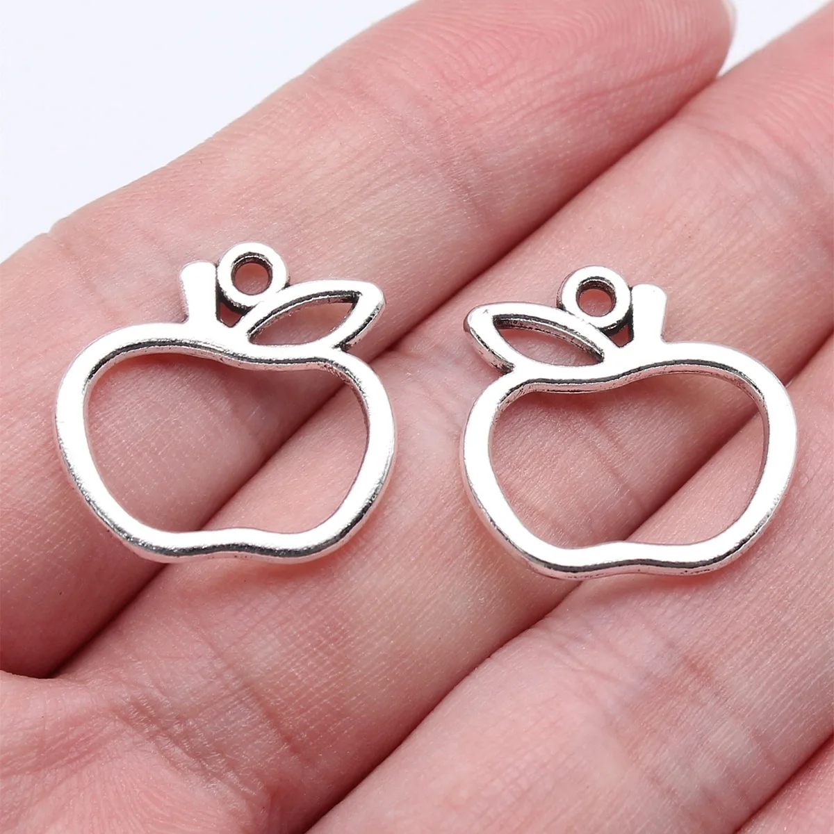 IFOCUS 20pcs/Lot Apple Charms For DIY Jewelry Making Zinc Alloy 19x20mm/0.75x0.79inch