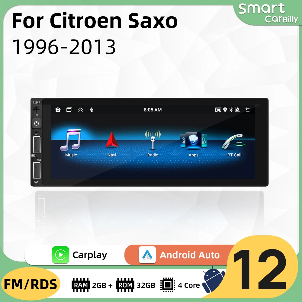 

6,9 "1din Android автомобильный мультимедиа для Citroen Saxo 1996-2003 1 Din радио стерео головное устройство Carplay авторадио GPS навигационный экран