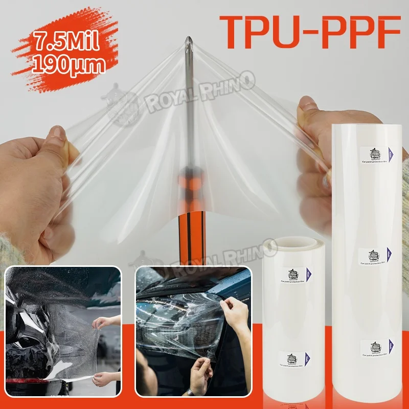 Transparent TPU Car Body Paint Protection Film PPF 7.5Mil  Anti Scratch Auto Door Sill Bumper Edge Guard Vinyl Wrap Stickers
