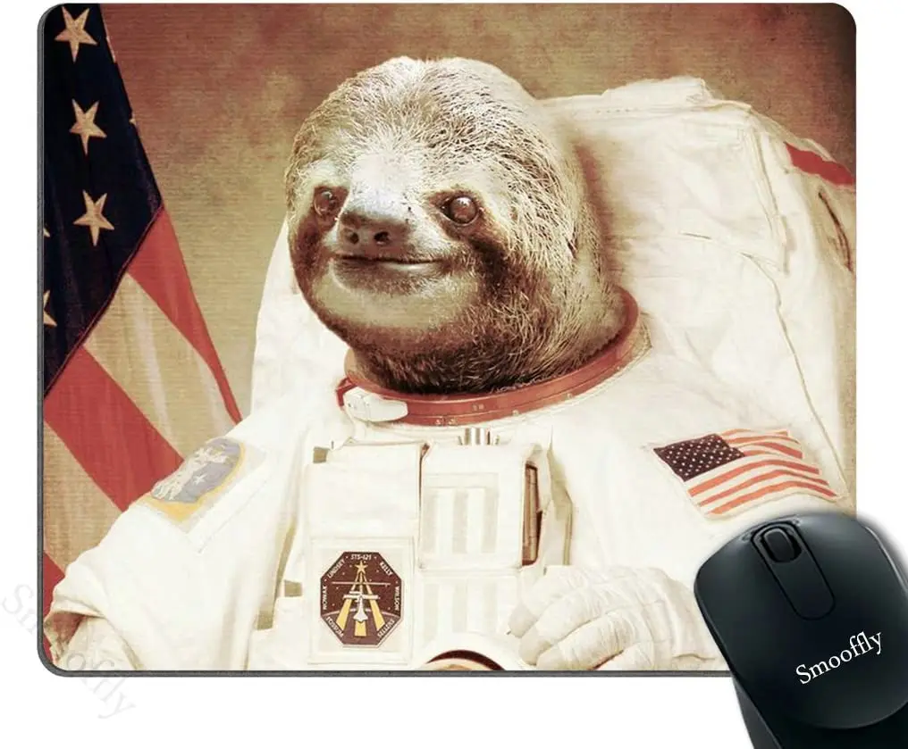 

Gaming Mouse Pad Funny Sloth Dress As a Astronaut Personality Mouse Pad Unique Design Mousepad