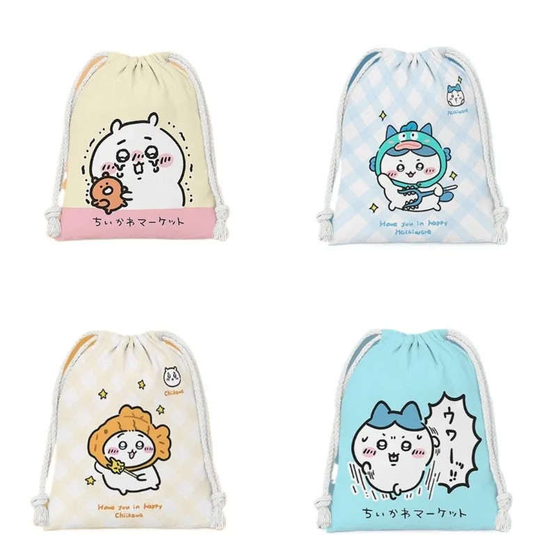 

Chiikawa Storage Bag Usagi Cartoon Cute Character Drawstring Bundle Pocket Student Girl Portable Going Out Toiletry Makeup Bag