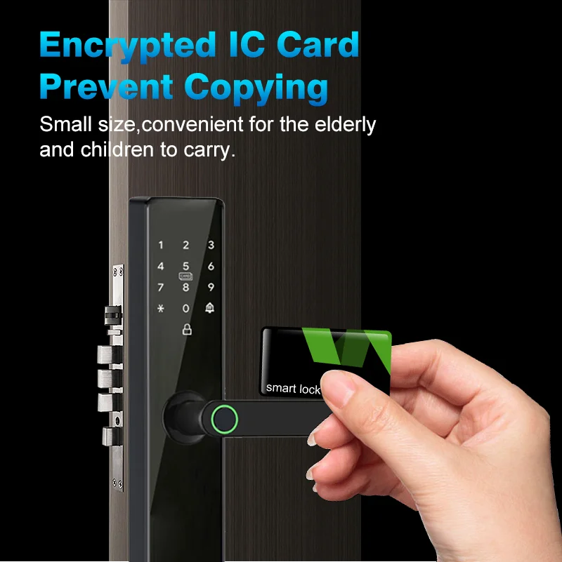 Tuya Wifi App Intelligent Lock Fingerprint Code Doorbell Remote Unlock Digital Smart Lock Nfc Key Card Electronic Door Lock