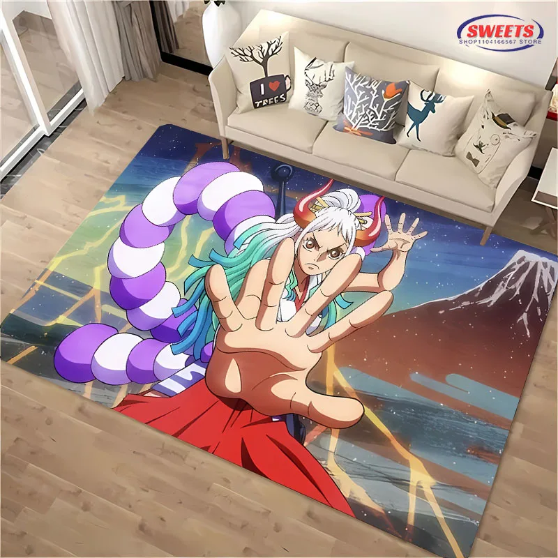 One Piece Yamato Cartoon Carpet ! Bedroom Floor Living Room Bed Mat, Non-slip Exquisite Home Decor, Durable Machine Washable Rug