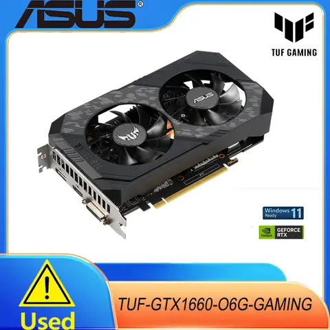 Bilashmart asus tuf Gaming GeForce gtx1660 6GB Dual-fan Edition HDMI DP DVI Gaming Graphics Card