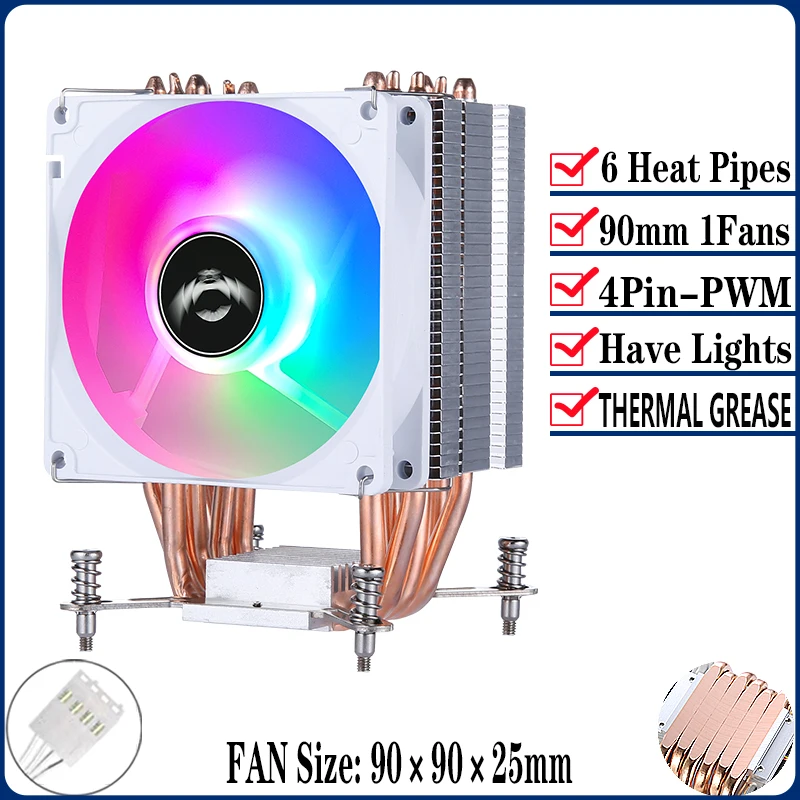 6Heat pipes 1Fan4pin