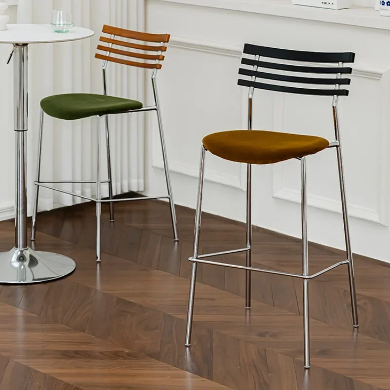 Silla De Bar nórdica Para bebé, Mueble De diseño forjado, cómoda y moderna, color verde, Para jardín y restaurante