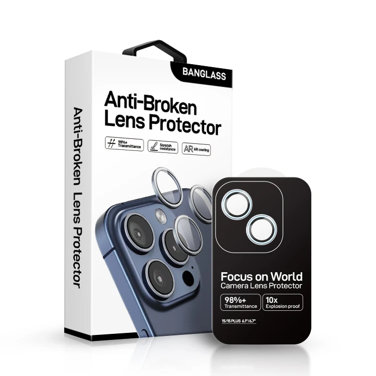 BANGLASS Anti explosive and non shattering Camera lens protective film AR lens sticker a Set for iphone 15 pro max 14 plus Cover