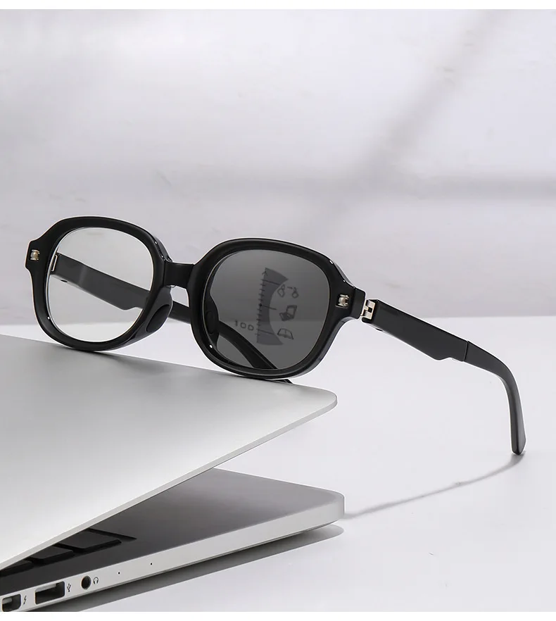 Faltbare Presbyopie-Brille, mehrere Brennweite + farbwechselnde Brillengläser, tragbare und minimalistische Lesebrille mit zwei Entfernungen – Detail 8