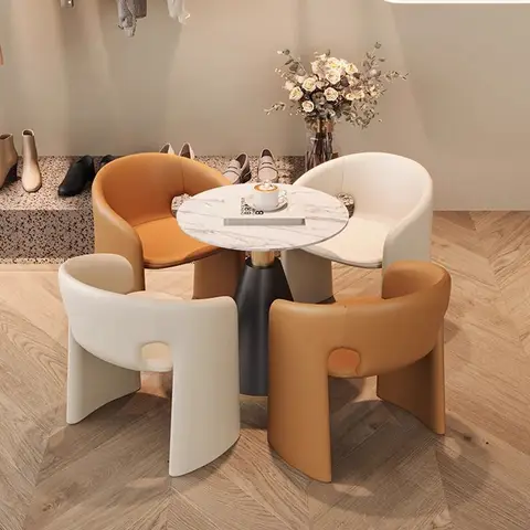 가벼운 럭셔리 현대 단순 창조적 인 공공 리셉션 룸 싱글 소파 의자 북유럽 의자 테이블 레스토랑 Прозрачные Стулья