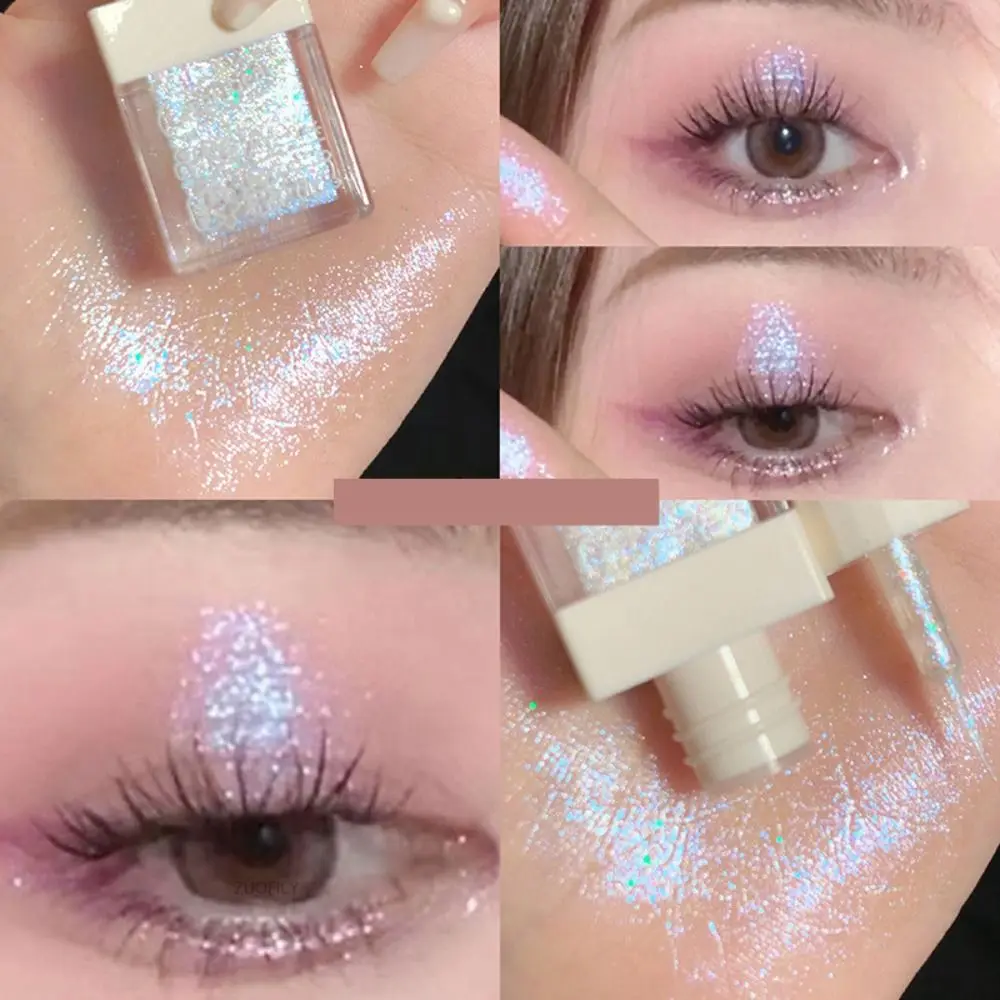 Mini pennello fine pigmento per la pelle evidenziatore cosmetico glitter viso gel luccicante occhi glitter ombretto liquido ombretto diamante