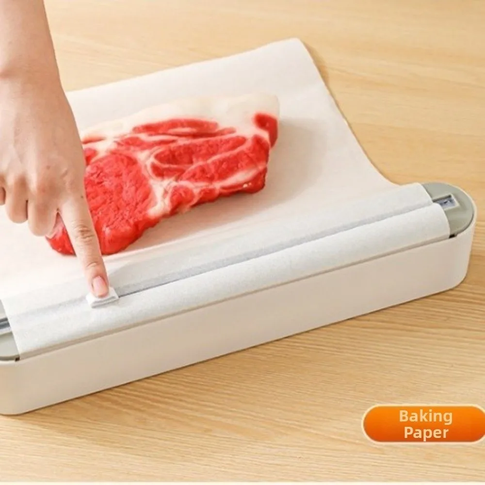 Durable Wrap Dispenser Magnetic Smooth Cutting Food Cling Film Dispenser Easy Install Portable Stretch Film Cutter kitchen
