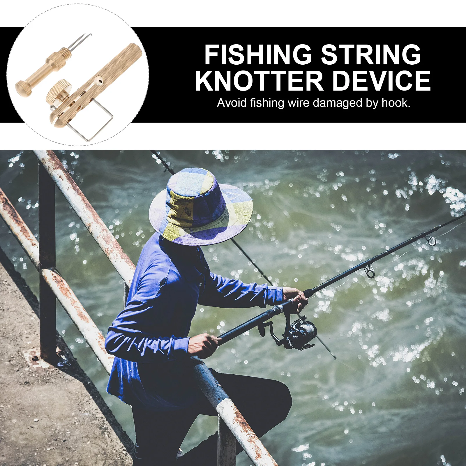 

fishing string knotter device knotter hook Hook tying device Tie knot lure line
