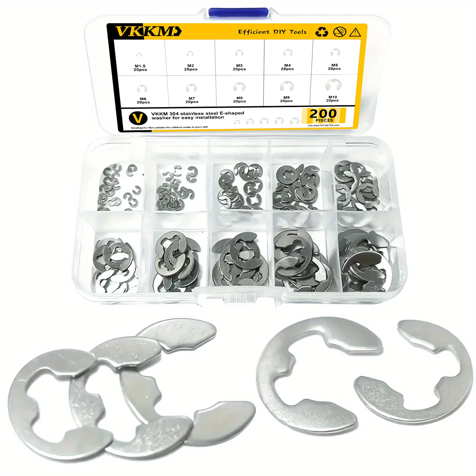 

VKKM 200 шт. Прокладка из нержавеющей стали типа E, надежная защита от ржавчины, подходит для механической сборки и других сценарий.