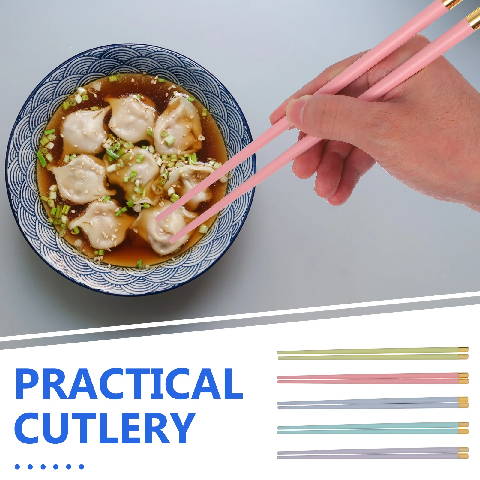 

Long Colorful Chopsticks Multi-Function Non-Slip Reusable Pet Sushi Food Household Dinner Tableware Plastic