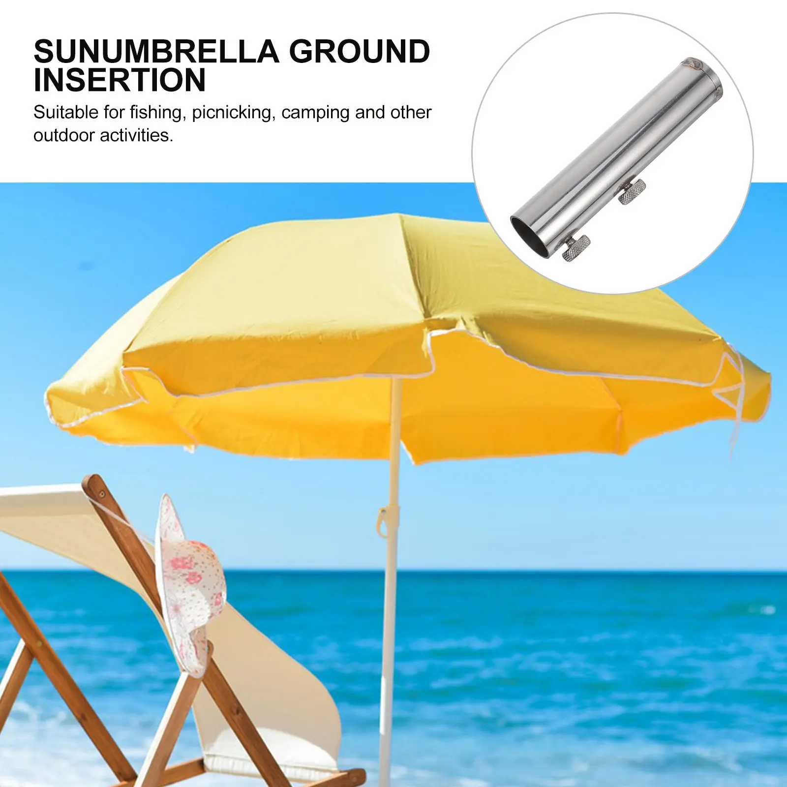 Beach Umbrella Anchor Tube Heavy Duty Sand Anchor Tube for Outdoor Umbrella Stakes Grass Lawn Garden Camping Fishing Use