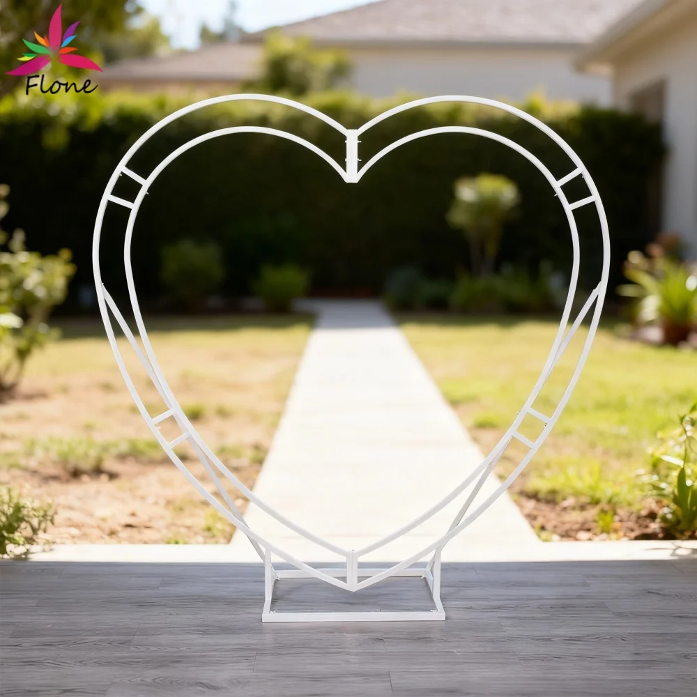 

Upgraded Heart-Shaped Wrought Iron Arch Stand - Wedding Flower Frame Essential Perfect for Proposing & Party DIY Decoration